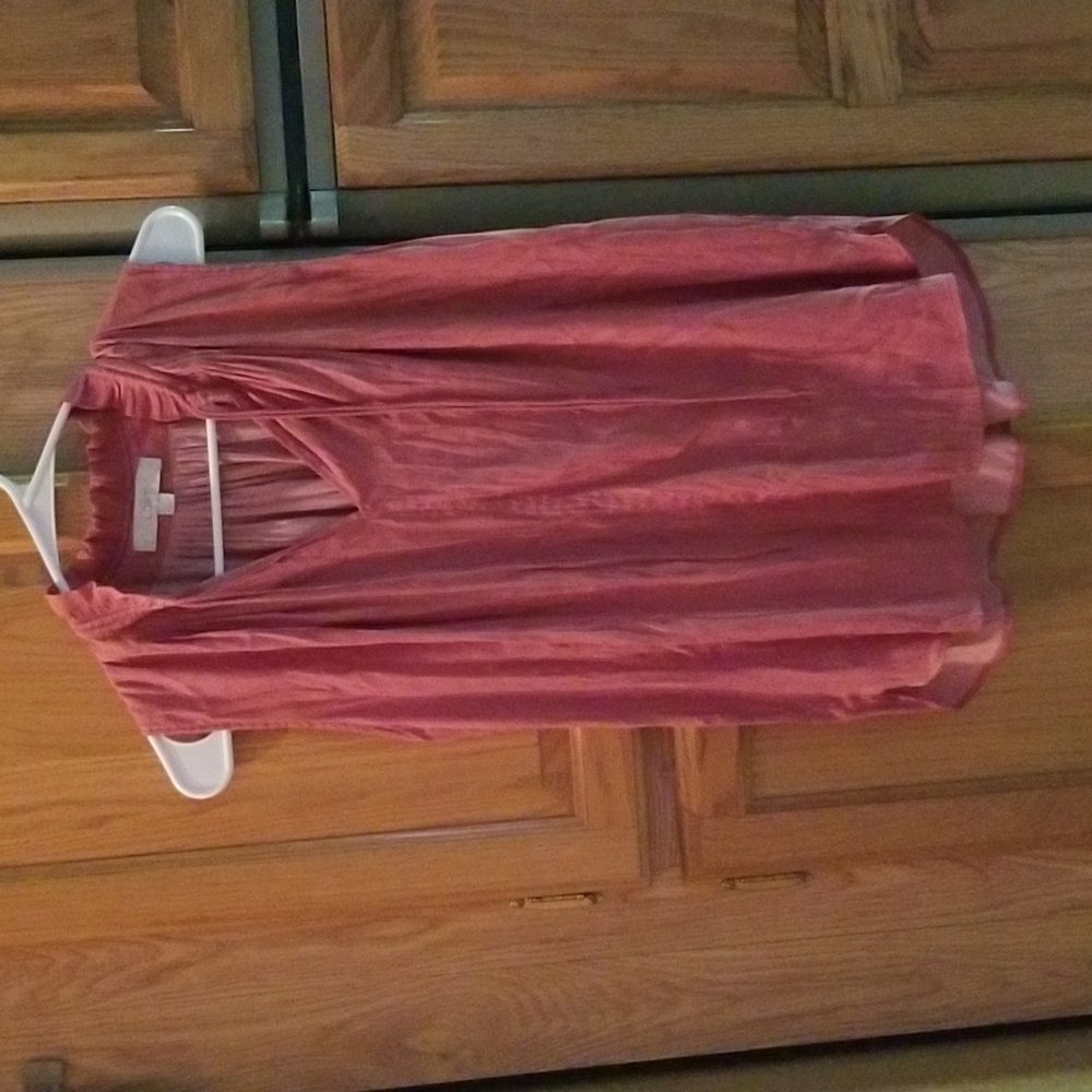 LOFT women's (XS) pink front tie top